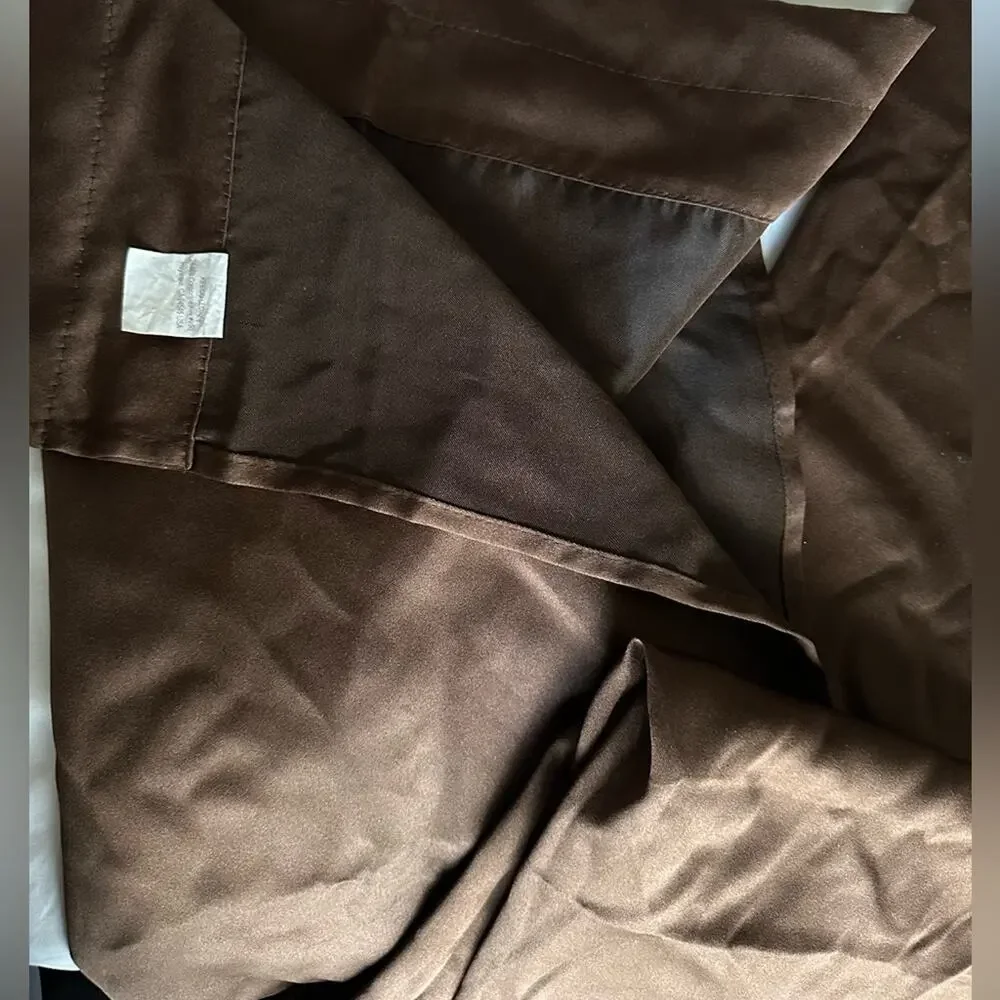 Two Brown Curtain Panels Size 26